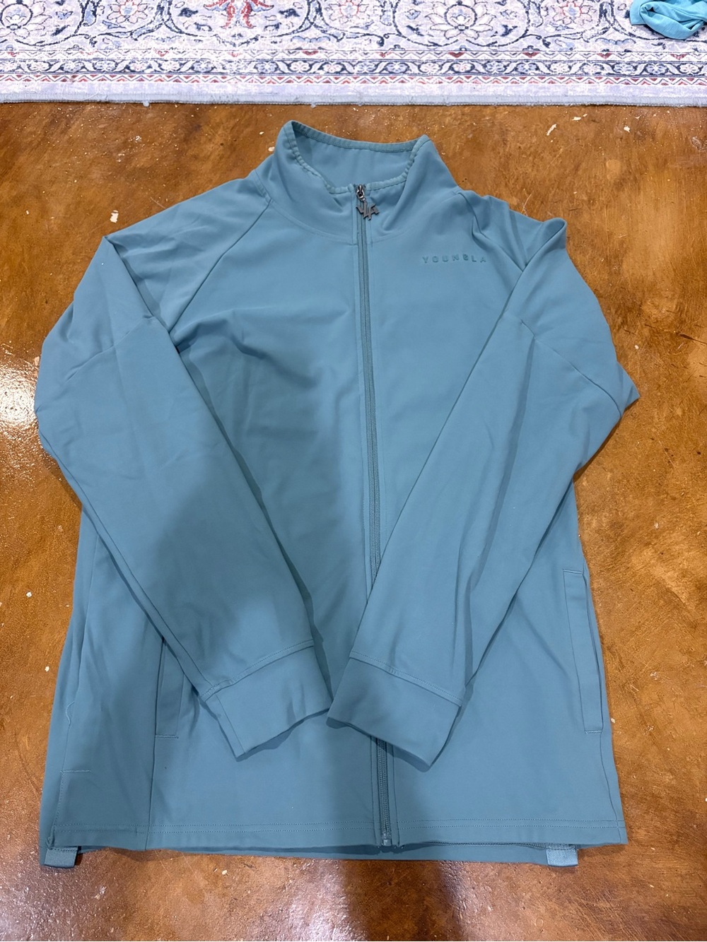 YoungLA Men's Lightweight Full-Zip Jacket in Teal